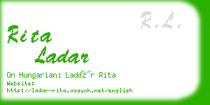 rita ladar business card